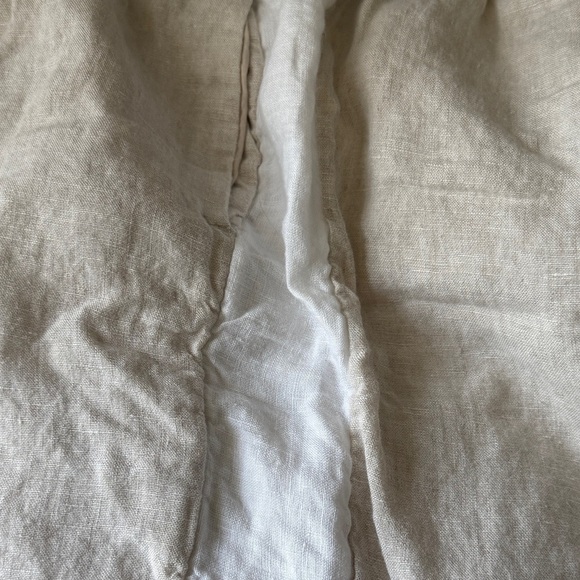 J.Crew Beige with White Stripe Pull on Draw String Linen Pants with pockets - Picture 4 of 10